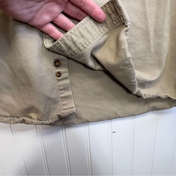 Vintage Men’s Canvas leather patch Carhartt Button up large  100% cotton - Picture 12 of 16